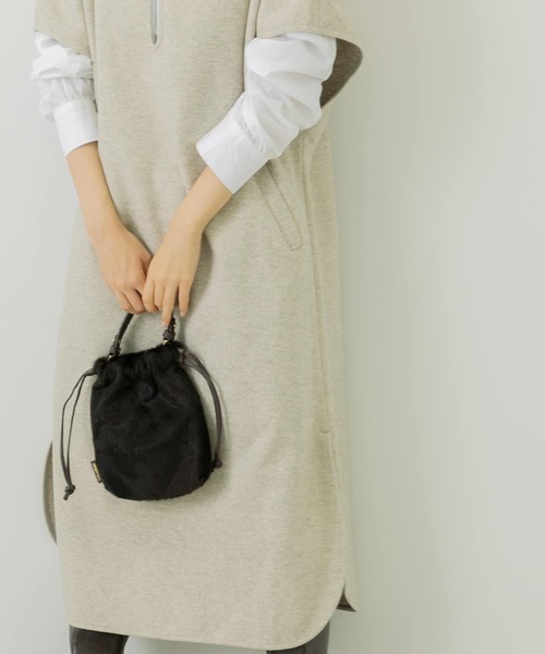 URBAN RESEARCH Sonny Label（アーバンリサーチサニーレーベル）の「メルトンジャージカフタンワンピース（ワンピース・レディース・チャコールグレー/ライトベージュ/グレー・FREE）」の4枚目の写真