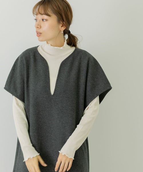 URBAN RESEARCH Sonny Label（アーバンリサーチサニーレーベル）の「メルトンジャージカフタンワンピース（ワンピース・レディース・チャコールグレー/ライトベージュ/グレー・FREE）」の10枚目の写真