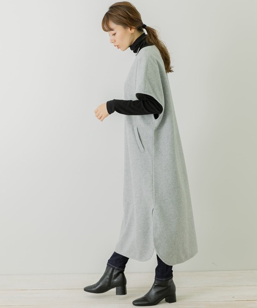 URBAN RESEARCH Sonny Label（アーバンリサーチサニーレーベル）の「メルトンジャージカフタンワンピース（ワンピース・レディース・チャコールグレー/ライトベージュ/グレー・FREE）」の14枚目の写真