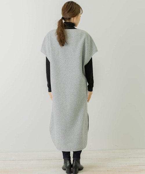 URBAN RESEARCH Sonny Label（アーバンリサーチサニーレーベル）の「メルトンジャージカフタンワンピース（ワンピース・レディース・チャコールグレー/ライトベージュ/グレー・FREE）」の18枚目の写真