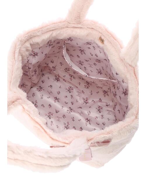 Maison de FLEUR（メゾンドフルール）の「ファーパールビジュートートバッグ（トートバッグ・レディース・チャコールグレー/ピンク/アイボリー・FREE）」の5枚目の写真