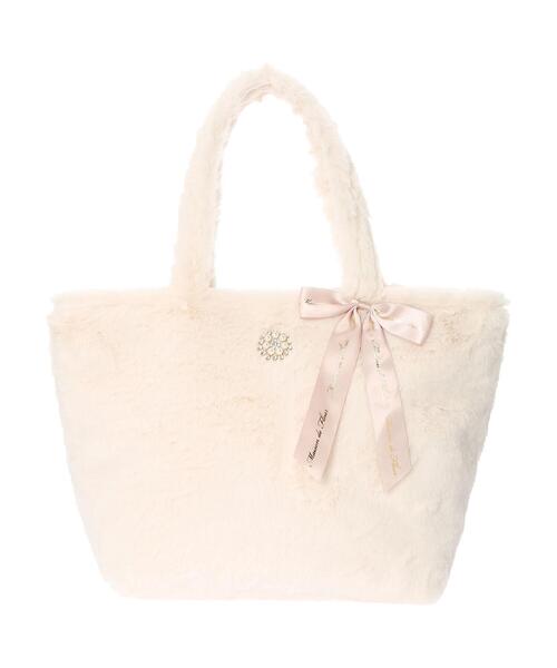 Maison de FLEUR（メゾンドフルール）の「ファーパールビジュートートバッグ（トートバッグ・レディース・チャコールグレー/ピンク/アイボリー・FREE）」の16枚目の写真