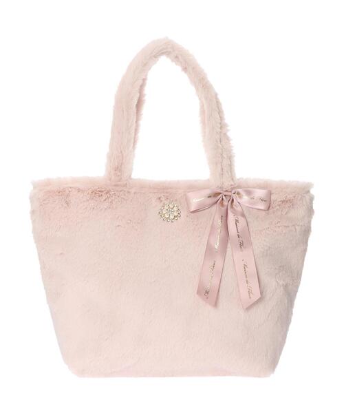 Maison de FLEUR（メゾンドフルール）の「ファーパールビジュートートバッグ（トートバッグ・レディース・チャコールグレー/ピンク/アイボリー・FREE）」の18枚目の写真