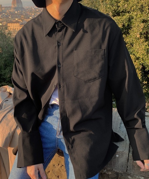 ASCLO(エジュクロ)の「ASCLO モネマヘルロングカフスシャツ(シャツ/ブラウス・メンズ・ホワイト/ブラック・FREE)」の7枚目の写真