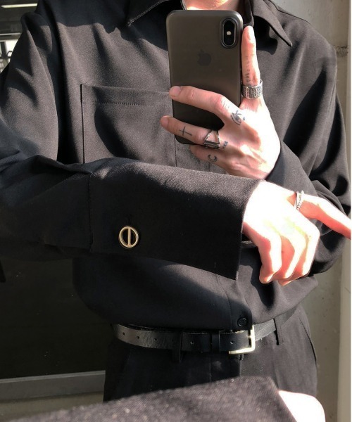 ASCLO(エジュクロ)の「ASCLO モネマヘルロングカフスシャツ(シャツ/ブラウス・メンズ・ホワイト/ブラック・FREE)」の12枚目の写真