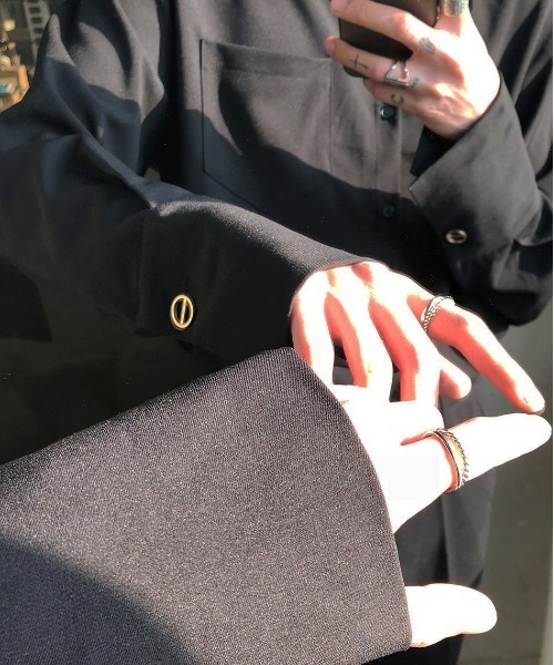 ASCLO(エジュクロ)の「ASCLO モネマヘルロングカフスシャツ(シャツ/ブラウス・メンズ・ホワイト/ブラック・FREE)」の14枚目の写真