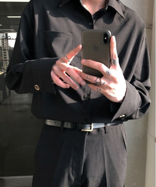 ASCLO(エジュクロ)の「ASCLO モネマヘルロングカフスシャツ(シャツ/ブラウス・メンズ・ホワイト/ブラック・FREE)」の8枚目の写真