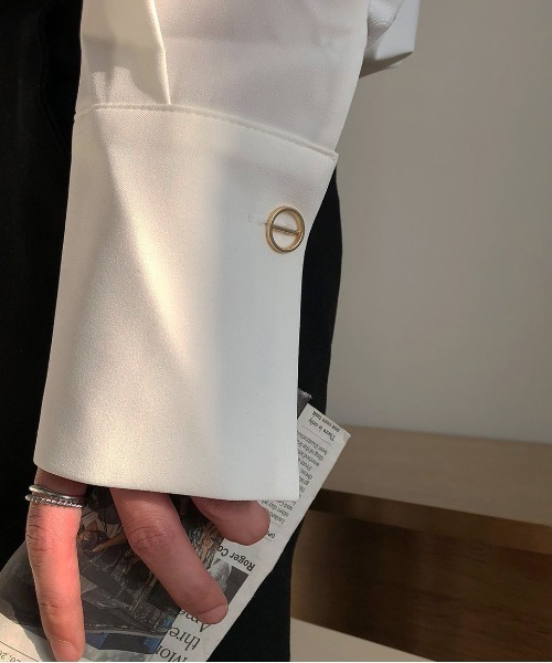 ASCLO(エジュクロ)の「ASCLO モネマヘルロングカフスシャツ(シャツ/ブラウス・メンズ・ホワイト/ブラック・FREE)」の18枚目の写真