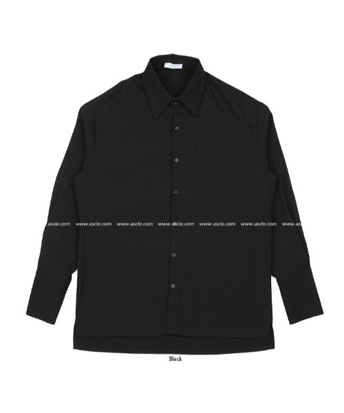 ASCLO(エジュクロ)の「ASCLO モネマヘルロングカフスシャツ(シャツ/ブラウス・メンズ・ホワイト/ブラック・FREE)」の6枚目の写真