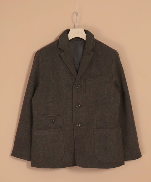 OMNIGOD（オムニゴッド）の「[OMNIGOD womens / オムニゴッド] 縮絨ウール オフィサージャケット（テーラードジャケット・レディース・チャコールグレー/ブラウン・2/3）」の2枚目の写真