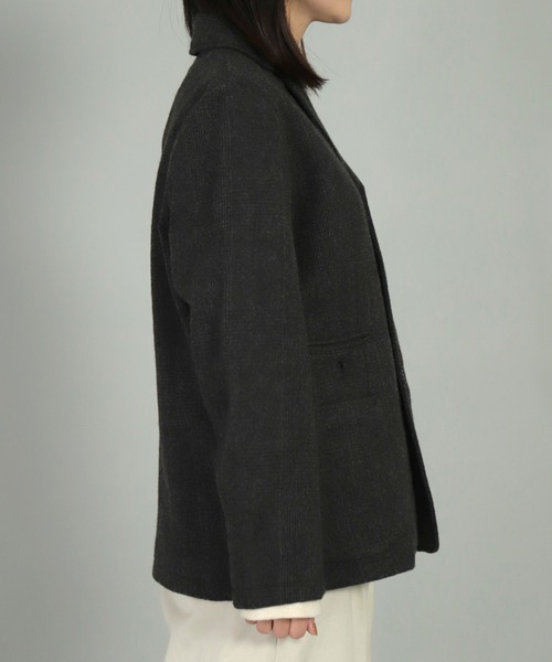 OMNIGOD（オムニゴッド）の「[OMNIGOD womens / オムニゴッド] 縮絨ウール オフィサージャケット（テーラードジャケット・レディース・チャコールグレー/ブラウン・2/3）」の6枚目の写真