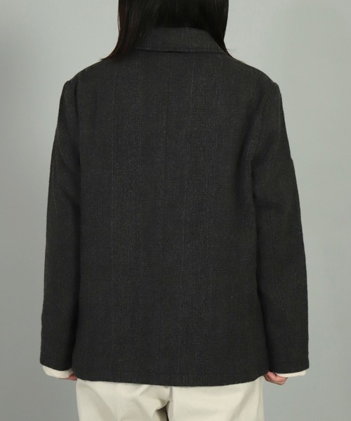 OMNIGOD（オムニゴッド）の「[OMNIGOD womens / オムニゴッド] 縮絨ウール オフィサージャケット（テーラードジャケット・レディース・チャコールグレー/ブラウン・2/3）」の7枚目の写真