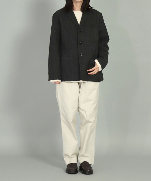 OMNIGOD（オムニゴッド）の「[OMNIGOD womens / オムニゴッド] 縮絨ウール オフィサージャケット（テーラードジャケット・レディース・チャコールグレー/ブラウン・2/3）」の12枚目の写真