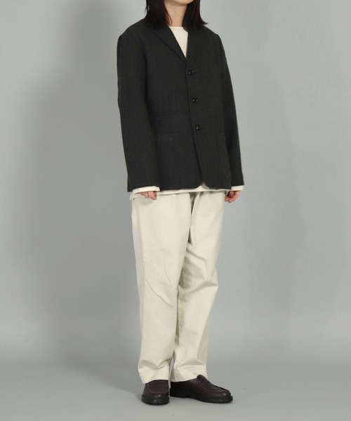 OMNIGOD（オムニゴッド）の「[OMNIGOD womens / オムニゴッド] 縮絨ウール オフィサージャケット（テーラードジャケット・レディース・チャコールグレー/ブラウン・2/3）」の13枚目の写真