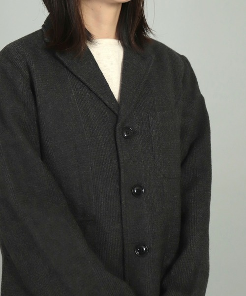 OMNIGOD（オムニゴッド）の「[OMNIGOD womens / オムニゴッド] 縮絨ウール オフィサージャケット（テーラードジャケット・レディース・チャコールグレー/ブラウン・2/3）」の8枚目の写真