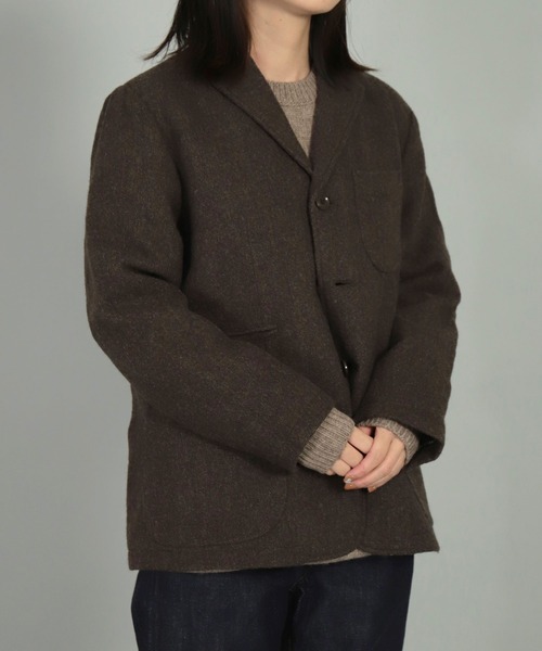 OMNIGOD（オムニゴッド）の「[OMNIGOD womens / オムニゴッド] 縮絨ウール オフィサージャケット（テーラードジャケット・レディース・チャコールグレー/ブラウン・2/3）」の21枚目の写真