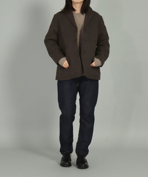 OMNIGOD（オムニゴッド）の「[OMNIGOD womens / オムニゴッド] 縮絨ウール オフィサージャケット（テーラードジャケット・レディース・チャコールグレー/ブラウン・2/3）」の22枚目の写真