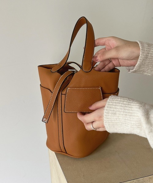 Bab（バブ）の「配色ステッチハンドバッグ（ハンドバッグ・レディース・ブラック/アイボリー/キャメル/ライトグリーン/ブラック系その他/ベージュ・ONESIZE）」の17枚目の写真