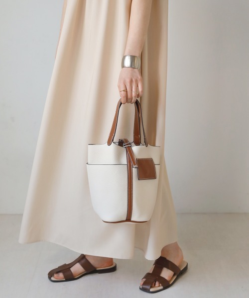 Bab（バブ）の「配色ステッチハンドバッグ（ハンドバッグ・レディース・ブラック/アイボリー/キャメル/ライトグリーン/ブラック系その他/ベージュ・ONESIZE）」の18枚目の写真