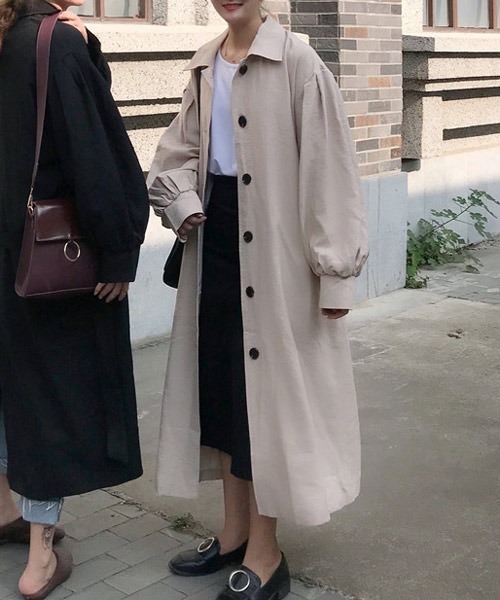 Urge ステンカラー ベルト付 ロング コート Urge ステンカラー ベルト付 ロング コート