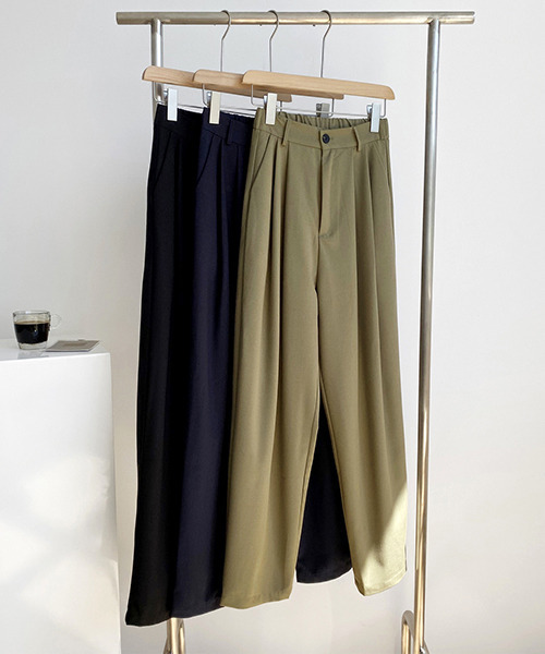 c.u.l（シーユーエル）の「【c.u.l:w】ハイウエストルーズタックパンツ culw128（スラックス・レディース・カーキ/ブラック/ネイビー・L/M）」の7枚目の写真