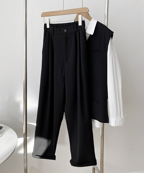 c.u.l（シーユーエル）の「【c.u.l:w】ハイウエストルーズタックパンツ culw128（スラックス・レディース・カーキ/ブラック/ネイビー・L/M）」の18枚目の写真