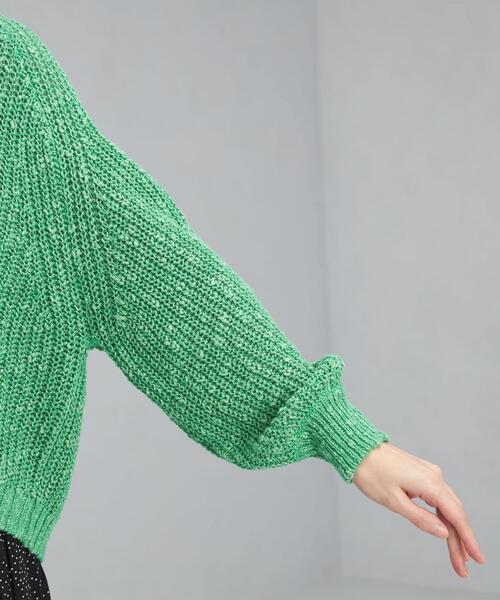 green label relaxing（グリーンレーベルリラクシング）の「ローゲージ スラブ カタアゼ プルオーバー ニット（ニット/セーター・レディース・ホワイト/ベージュ/ケリー・FREE）」の19枚目の写真