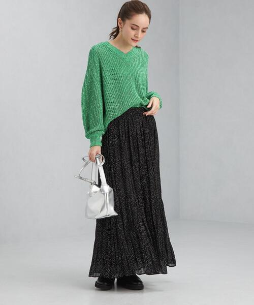 green label relaxing（グリーンレーベルリラクシング）の「ローゲージ スラブ カタアゼ プルオーバー ニット（ニット/セーター・レディース・ホワイト/ベージュ/ケリー・FREE）」の20枚目の写真