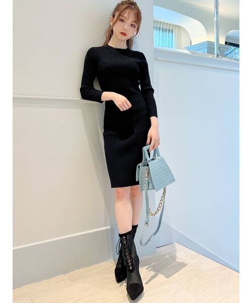 RESEXXY（リゼクシー）の「リブニットワンピース（ワンピース・レディース・ブラック/ベージュ/ブルー/その他/その他1・SMALL/MEDIUM）」の9枚目の写真