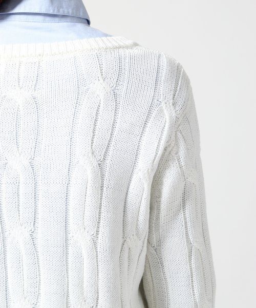 GLOBAL WORK（グローバルワーク）の「５ゲージカワリケーブルプルオーバー長袖/555605（ニット/セーター・レディース・ホワイト/グリーン/ネイビー/ピンク・MEDIUM/LARGE/SMALL）」の12枚目の写真