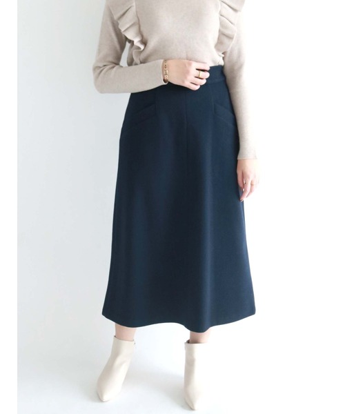 Te chichi(テチチ)の「メルトン台形スカート(スカート・レディース・ピンク/モカ/ネイビー・SMALL/MEDIUM)」の1枚目の写真