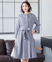 大人上品なフレアフーデッドコート