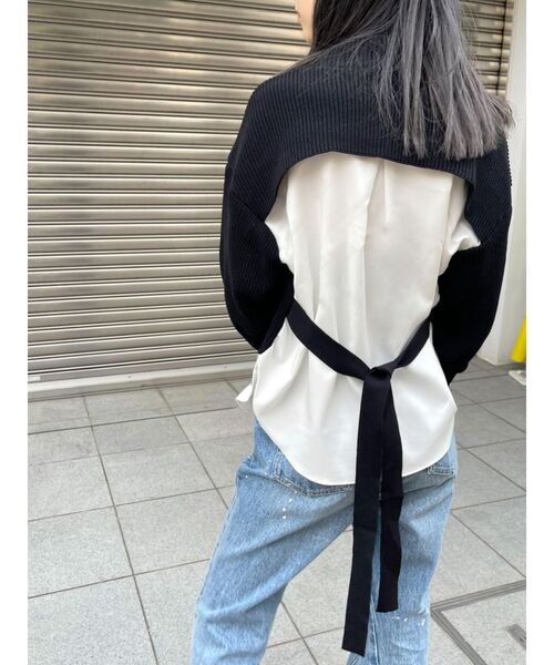 EMODA(エモダ)の「ハイネックドッキングニット(ニット/セーター・レディース・ブラック/ベージュ/ライム・FREE)」の7枚目の写真