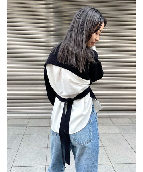 EMODA(エモダ)の「ハイネックドッキングニット(ニット/セーター・レディース・ブラック/ベージュ/ライム・FREE)」の10枚目の写真