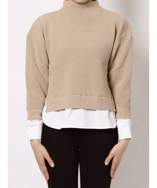 EMODA(エモダ)の「ハイネックドッキングニット(ニット/セーター・レディース・ブラック/ベージュ/ライム・FREE)」の15枚目の写真