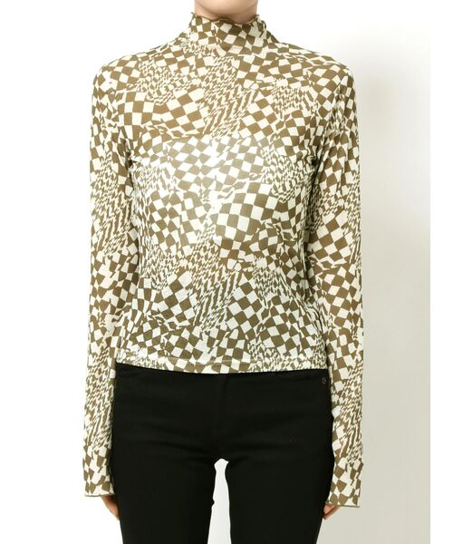 EMODA（エモダ）の「シースルーハイネックトップ（Tシャツ/カットソー・レディース・ブラック/その他/その他1/ホワイト・FREE）」の4枚目の写真