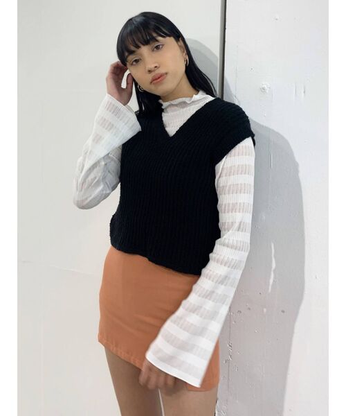 EMODA（エモダ）の「シースルーハイネックトップ（Tシャツ/カットソー・レディース・ブラック/その他/その他1/ホワイト・FREE）」の20枚目の写真