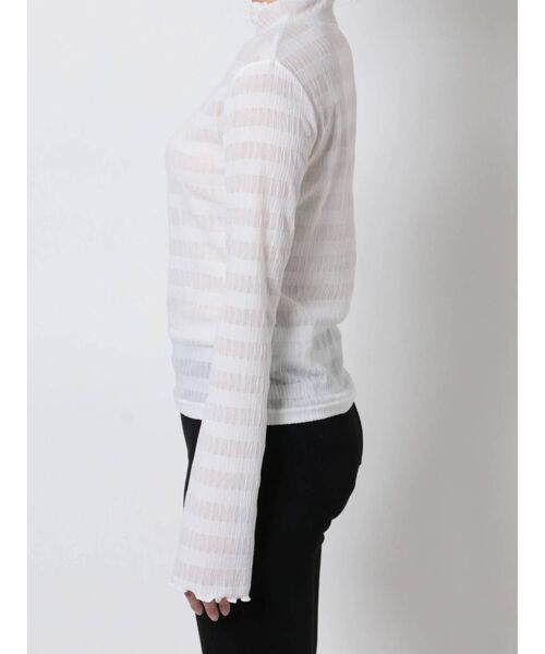 EMODA（エモダ）の「シースルーハイネックトップ（Tシャツ/カットソー・レディース・ブラック/その他/その他1/ホワイト・FREE）」の14枚目の写真