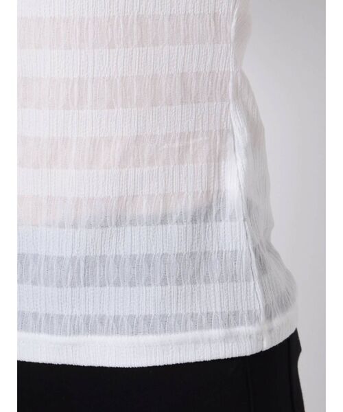 EMODA（エモダ）の「シースルーハイネックトップ（Tシャツ/カットソー・レディース・ブラック/その他/その他1/ホワイト・FREE）」の10枚目の写真