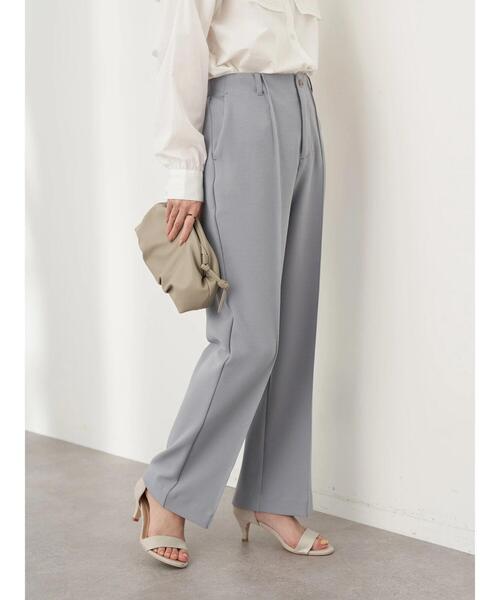 earth music&ecology（アースミュージックアンドエコロジー）の「センターシームフレアパンツ*（スラックス・レディース・ブラック/ベージュ/サックスブルー・S/M）」の13枚目の写真