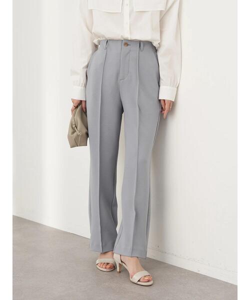 earth music&ecology（アースミュージックアンドエコロジー）の「センターシームフレアパンツ*（スラックス・レディース・ブラック/ベージュ/サックスブルー・S/M）」の16枚目の写真