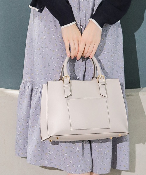 Honeys(ハニーズ)の「ベルト使いハンドBag(ハンドバッグ・レディース・ブラック/グレー/ベージュ・FREE)」の2枚目の写真