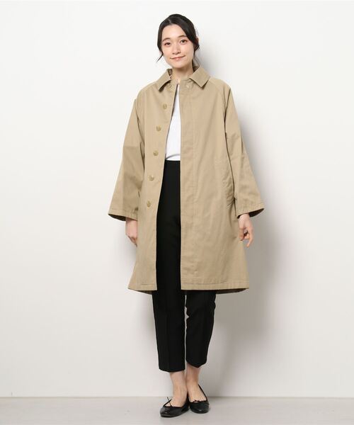 DANTON（ダントン）の「DANTON | コットンツイル ステンカラーコート WOMEN（ステンカラーコート・レディース・ベージュ/グレイッシュベージュ・36）」の4枚目の写真