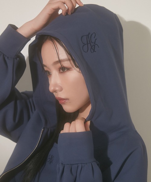 ANDGEEBEE（アンジービー）の「ショートパーカー（パーカー・レディース・ブルー/ブラック・MEDIUM）」の5枚目の写真