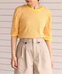 cepo（セポ）の「パフスリーブボーダーＴｅｅ（Tシャツ/カットソー・レディース）」