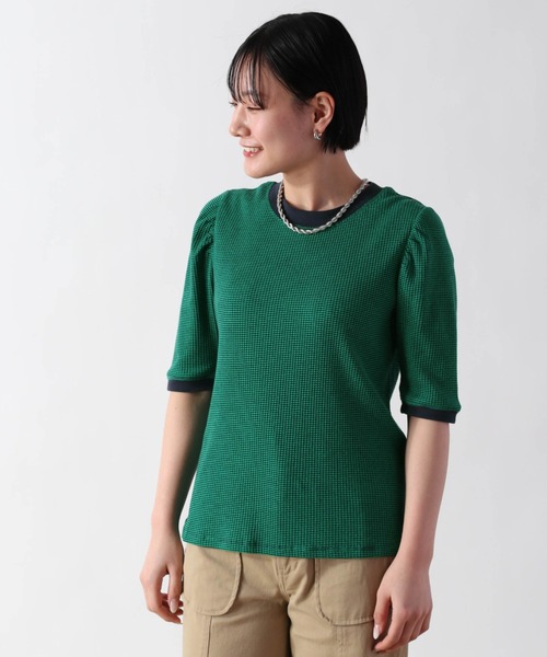 cepo(セポ)の「パフスリーブボーダーTee(Tシャツ/カットソー・レディース・レッド/イエロー/ブルー/グリーン系・M)」の6枚目の写真