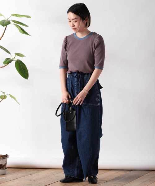cepo(セポ)の「パフスリーブボーダーTee(Tシャツ/カットソー・レディース・レッド/イエロー/ブルー/グリーン系・M)」の18枚目の写真