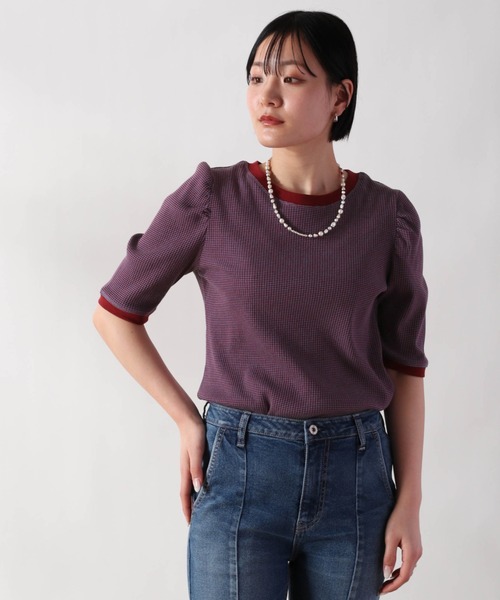 cepo(セポ)の「パフスリーブボーダーTee(Tシャツ/カットソー・レディース・レッド/イエロー/ブルー/グリーン系・M)」の22枚目の写真