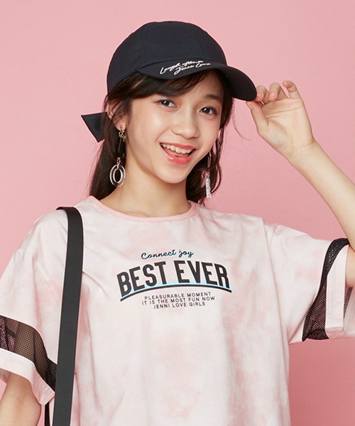 JENNI love（ジェニィラブ）の「リサイクルバックリボンキャップ（キャップ・キッズ・サックスブルー/ブラック/ラベンダー・56cm/54cm）」の2枚目の写真