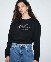   Jeans モノグラム クロップド スウェットシャツ Calvin Klein Jeans モノグラム クロップド スウェットシャツ